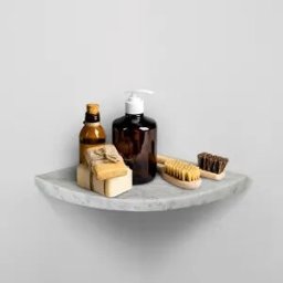 Aleda Stone Easy Shelf Mensola Doccia Multiuso Angolare A Scomparsa In Marmo Naturale Bianco Carrara Codice Prod: Bcaas1lu18