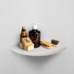 Aleda Stone Easy Shelf Mensola Doccia Multiuso Angolare A Scomparsa In Marmo Resina Silk Light Lucido Codice Prod: Sklas1lu18