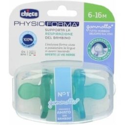 Chicco Gommotto Physio Silicone Azzurro 6-16 mesi 2 pezzi