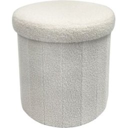 altri brand Pouf contenitore tondo 39x39 cm bianco