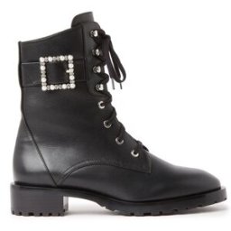 Stuart Weitzman Pearl Buckle Bootie - Donna Nero 36.5