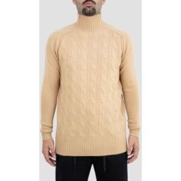 OUT/FIT - Dolcevita con trama a treccia - Colore: Beige,Taglia: L