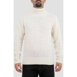GRIFONI - Dolcevita in misto lana lavorato a maglia - Colore: Beige,Taglia: 48