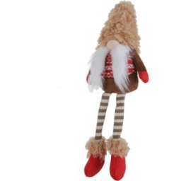 altri brand Gnomo Natale gambemolli 55 cm cappello beige peluche