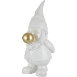 KASANOVA Statua gnomo con chewing gum 18,5x22x42,5 cm bianco