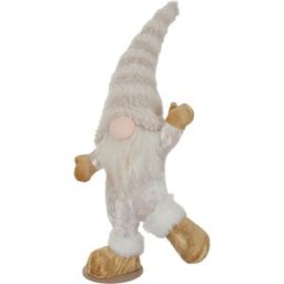 altri brand Gnomo Natale piede alzato 45 cm cappello grigio a righe