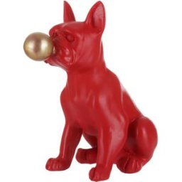 KASANOVA Statua bulldog con chewing gum 12x22x22 cm rosso