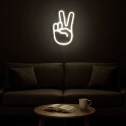 KASANOVA Insegna neon bianco Vittoria da parete usb