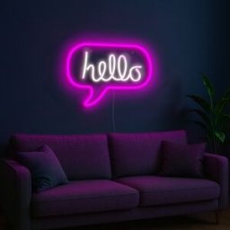 KASANOVA Scritta neon rosa Hello da parete usb