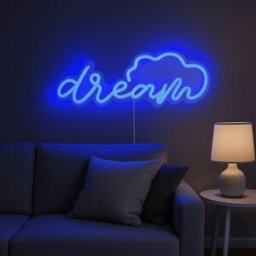 KASANOVA Scritta neon blu Dream da parete usb