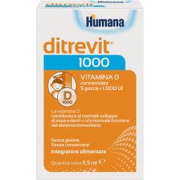 HUMANA ITALIA SpA Humana Ditrevit 1000 Gocce 5,5 ml - Integratore Alimentare