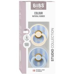 Set Di 2 Ciucci Bibs Colour Baby Blue e Dusty Blue Mix 0-6m
