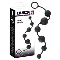 Black Velvets - dildo anale con 6 perle - silicone nero