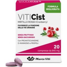 MARCO VITI SPA Viticist Mirtillo Rosso 20 Compresse - Integratore per il Benessere delle vie urinarie