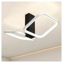 Trade Shop - Plafoniera Led 20w 2 Quadrati Bianco Design Moderno Lampadario Da Soffitto 50568 -