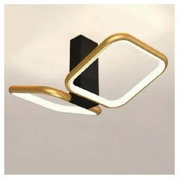 Trade Shop - Plafoniera Led 20watt 2 Quadrati Oro Design Moderno Lampadario Da Soffitto 50575 -