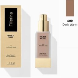 Fillerina Double Filler 12 Hyaluronic Acids Bare Natural Skin Fondotinta Colore 109 Dark Warm 30 ml Make up