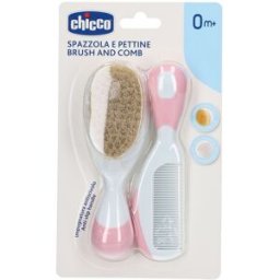 Chicco ® Spazzola e Pettine Nylon 0+ Rosa 1 pz Set