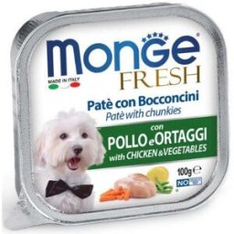 Monge Dog Fresh Paté e Bocconcini con Pollo e Ortaggi 100 g