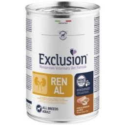 Exclusion Dog Diet Renal Maiale Patè Lattina 400gr