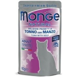 Monge Cat Natural Tonno con Manzo Busta 80 g