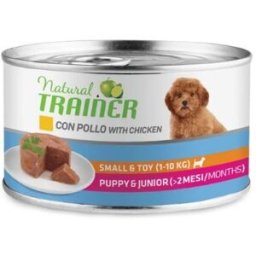 Natural Trainer Dog Puppy & Junior Mini Con Pollo Lattina in Patè 150 g
