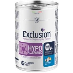 Exclusion Dog Diet Hypoallergenic Pesce e Patate Patè Lattina 400gr