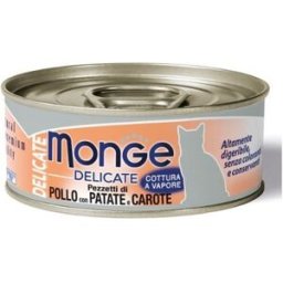 Monge Cat Delicate Pezzetti di Pollo con Patate e Carote Lattina 80gr