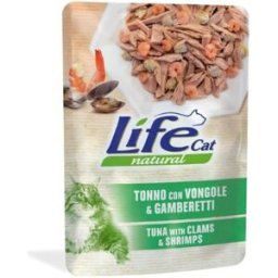 Life petcare Life Cat Natural Tonno Vongole Gamberetti in Gelatina Busta 70gr