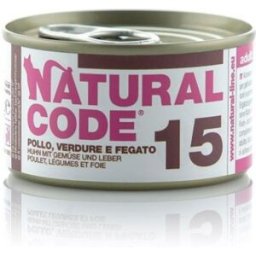 Natural Code Cat Adult 15 Pollo Verdure e Fegato 85 g