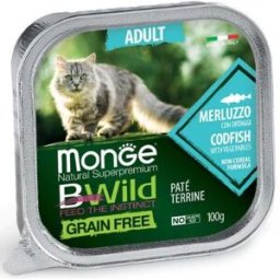 Monge Cat BWild Adult Merluzzo e Ortaggi Patè in Vaschette 100gr