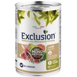 Exclusion Dog Mediterraneo Adult Agnello Patè Lattina 400gr