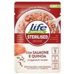 Life petcare Life Cat Funzionale Sterilizzato con Salmone e Quinoa Busta 70gr