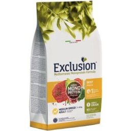 Exclusion Dog Mediterraneo Adult Medium Manzo 12kg