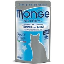 Monge Cat Natural Tonno con Alici Busta 80 g