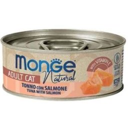 Monge Cat Natural Tonno Pinne Gialle con Salmone Lattina 80gr