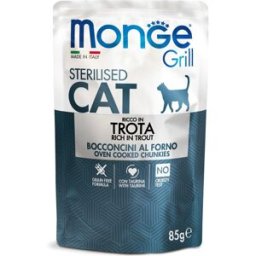 Monge Cat Grill Sterilised con Trota Bocconcini in Jelly Busta 85gr