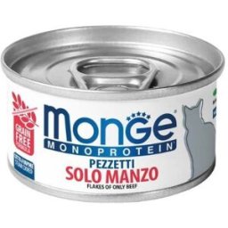 Monge Cat Monoprotein Pezzetti Solo Manzo Lattina 80gr