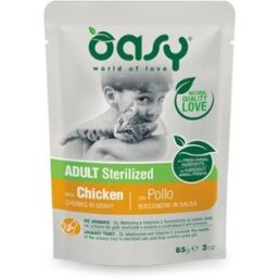Oasy Cat Adult Sterilized con Pollo Bocconcini in Salsa 85 g