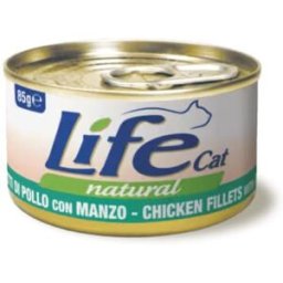 Life petcare Life Cat Natural Filetti di Pollo con Manzo Lattina 85gr