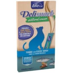 Life petcare Life Cat Cream Snack con Tonno e Cozze Verdi 6x15 gr