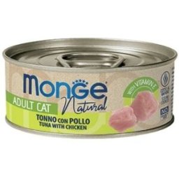 Monge Cat Natural Tonno Pinne Gialle con Pollo Lattina 80gr