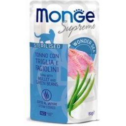 Monge Cat Supreme Adult Sterilised Tonno con Triglia e Fagiolini Busta 80gr