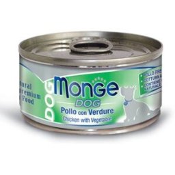 Monge Dog Sfilaccetti al Naturale Pollo con Verdure Lattina 95 g