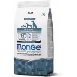Monge Dog Natural Superpremium All Breeds Puppy & Junior Trota e Riso 2,5kg