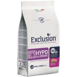 Exclusion Dog Diet Hypoallergenic Adult Small Maiale e Piselli 2kg