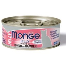 Monge Cat Jelly Pezzetti di Tonno con Gamberi Lattina 80gr