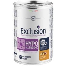 Exclusion Dog Diet Hypoallergenic Anatra e Patate Patè Lattina 400gr