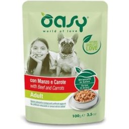 Oasy Dog Straccetti in Salsa Adult con Manzo e Carote Busta 100gr