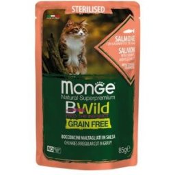 Monge Cat BWild Adult Sterilized Salmone Gamberetti e Ortaggi Busta 85gr